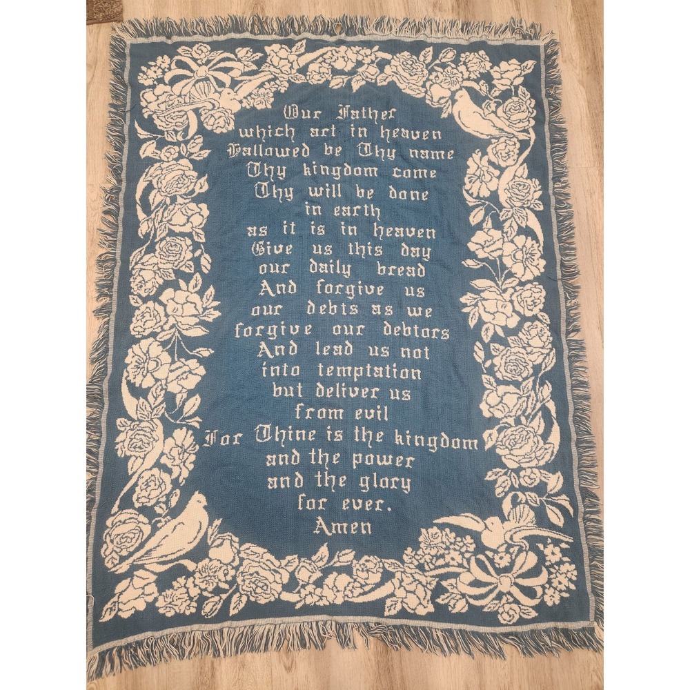 Goodwin Weavers The Lords Prayer Throw Blanket Afghan Tapestry Doves Our Father